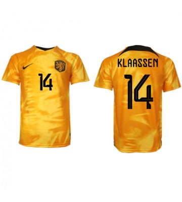 Maillot de foot Pays-Bas Davy Klaassen #14 Domicile Monde 2022 Manches Courte